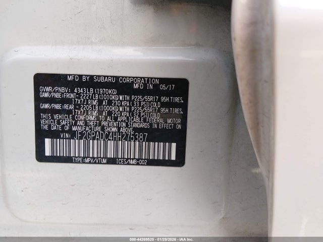 JF2GPADC4HH275387 Subaru Crosstrek 2.0i Premium