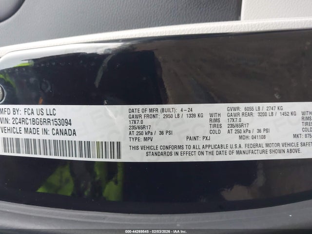 2C4RC1BG6RR153094 Chrysler Pacifica Touring L