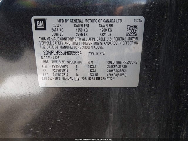 Chevrolet Equinox Ltz 2015 2GNFLHE30F6305654 Image 9