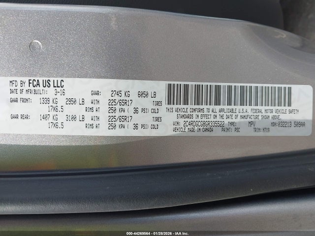 Dodge Grand Caravan Sxt 2016 2C4RDGCG8GR335522 Image 9