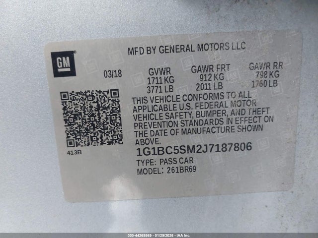 Chevrolet Cruze Ls Auto 2018 1G1BC5SM2J7187806 Image 9