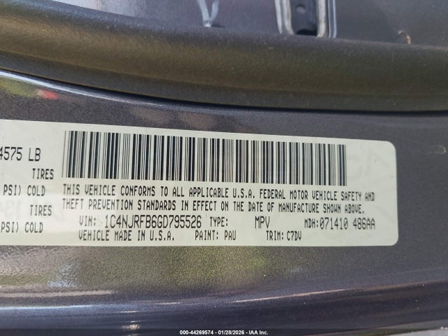 Jeep Patriot Latitude 2016 1C4NJRFB6GD795526 Image 9