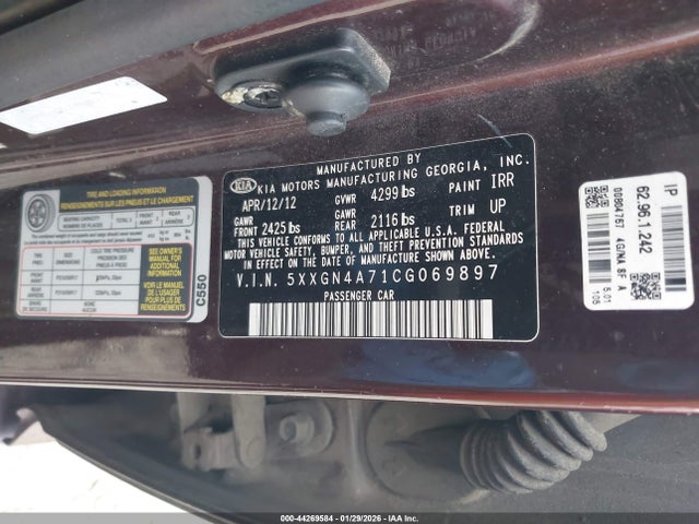 2012 KIA OPTIMA 5XXGN4A71CG069897 Photo 8