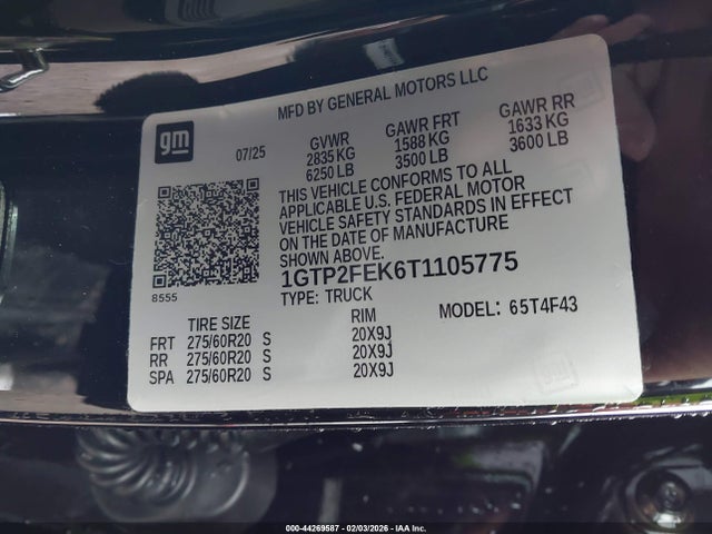 Продажа на аукционе авто 2026 Gmc Canyon Denali, 4wd, vin: 1GTP2FEK6T1105775, номер лота: 44269587