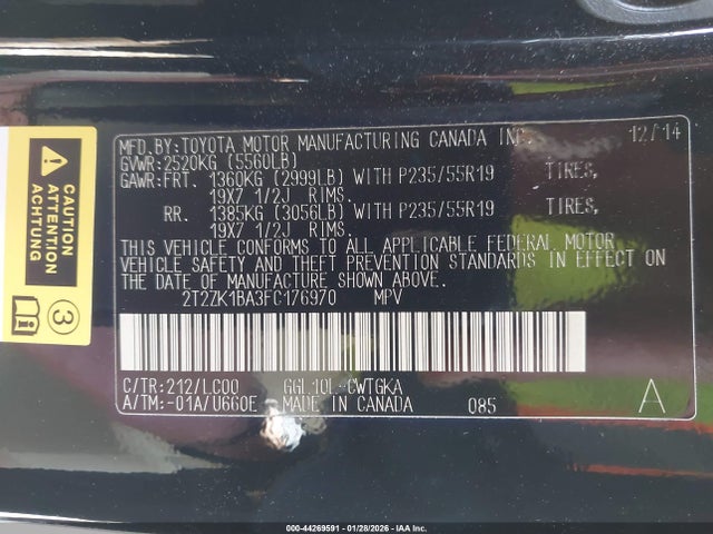 Lexus RX 350 2015 2T2ZK1BA3FC176970 Image 9