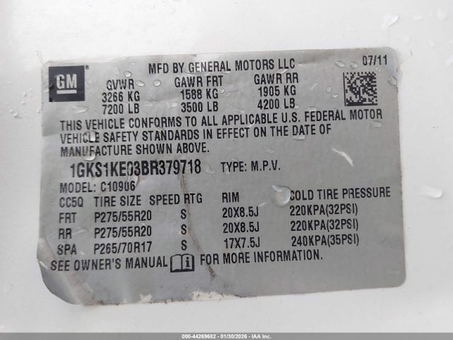 2011 GMC YUKON XL 1500 1GKS1KE03BR379718 Photo 8