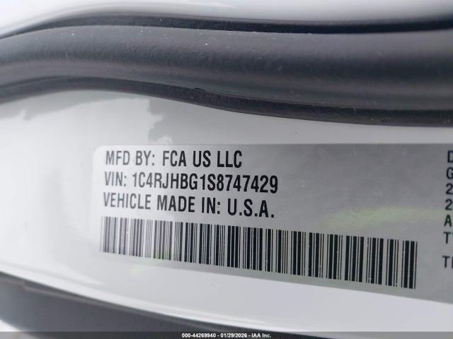 Продаж на аукціоні авто 2025 Jeep Grand Cherokee Limited, vin: 1C4RJHBG1S8747429, номер лоту: 44269940
