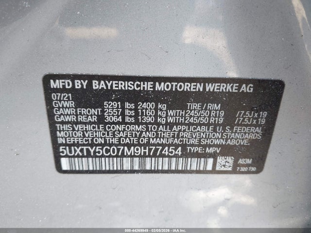 2021 BMW X3 5UXTY5C07M9H77454 Photo 8