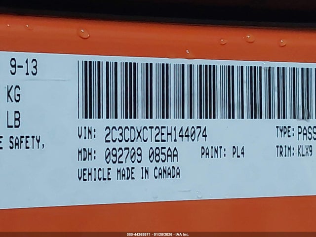 2C3CDXCT2EH144074 Dodge Charger Road/track