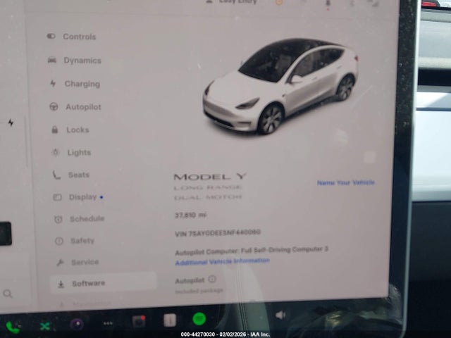 2022 TESLA MODEL Y 7SAYGDEE5NF440060 Photo 6