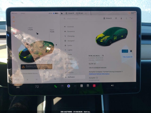 Aukcja sprzedaży 2019 Tesla Model 3 Long Range/performance, vin: 5YJ3E1EB2KF493425, numer aukcji: 44270098