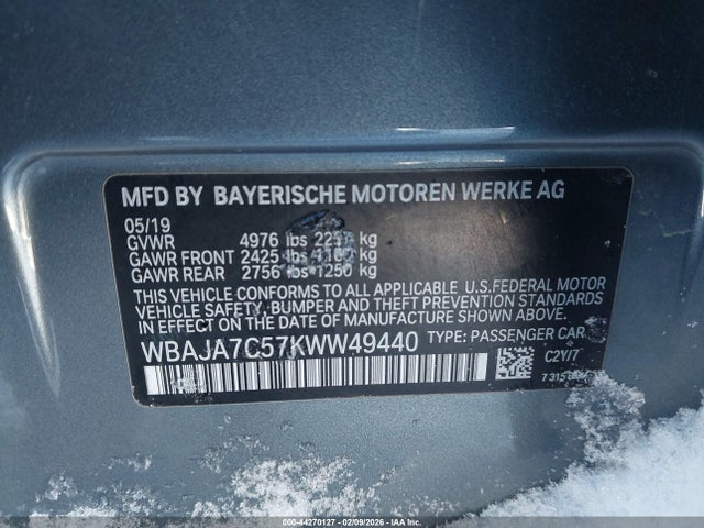 Продаж на аукціоні авто 2019 Bmw 530i Xdrive, vin: WBAJA7C57KWW49440, номер лоту: 44270127
