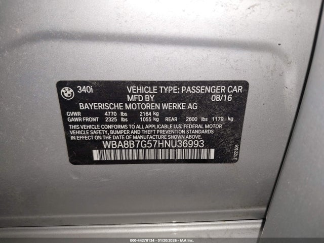 2017 BMW 340I WBA8B7G57HNU36993 Photo 8
