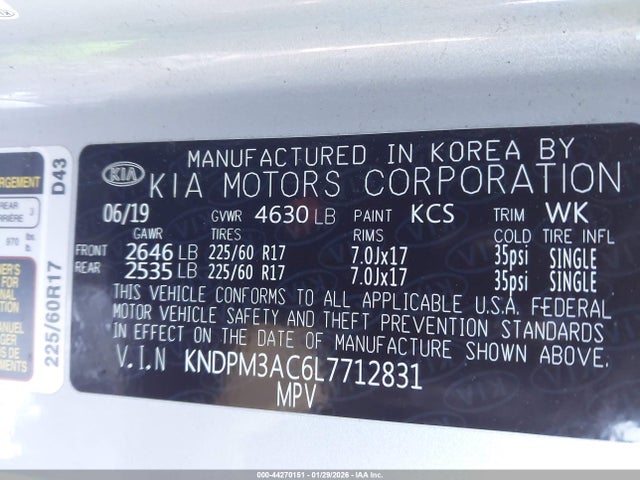 KIA Sportage Lx 2020 KNDPM3AC6L7712831 Image 9