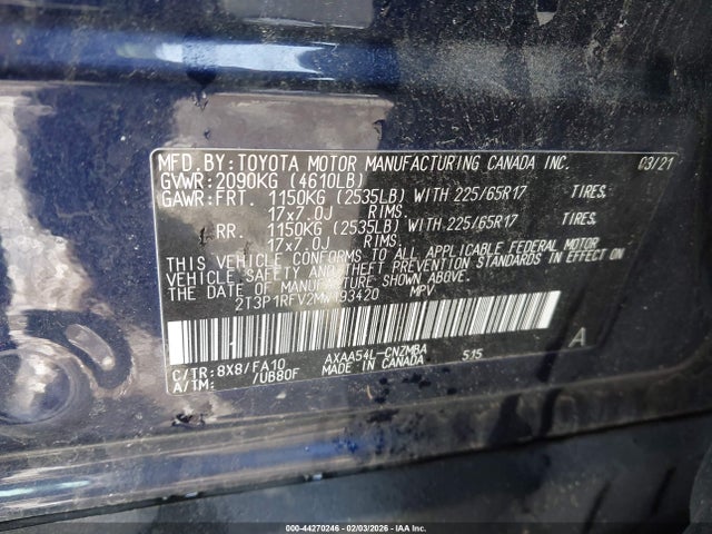 2021 TOYOTA RAV4 2T3P1RFV2MW193420 Photo 8