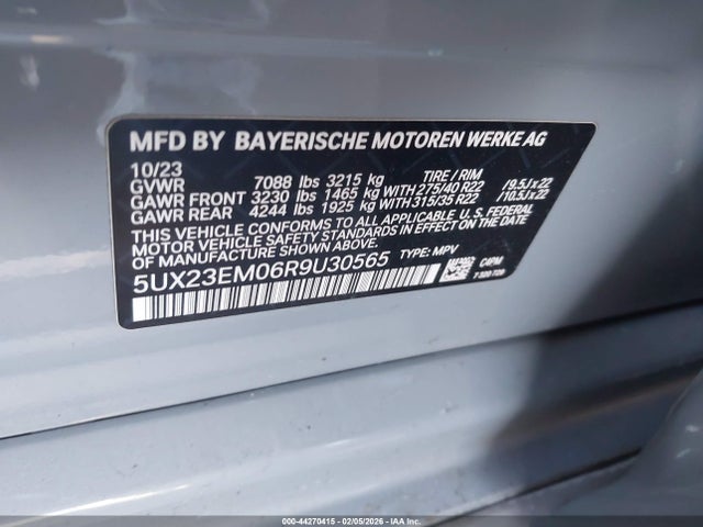 5UX23EM06R9U30565 BMW X7 Xdrive40i