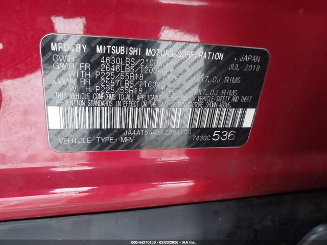 2019 MITSUBISHI ECLIPSE CROSS JA4AT5AAXKZ004100 Photo 8