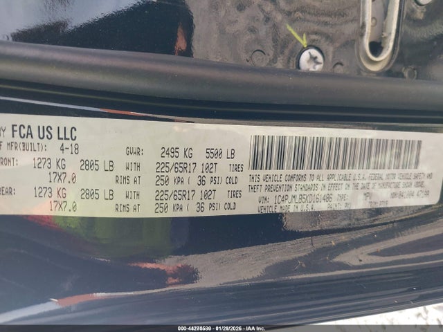 44270580 :رقم المزاد ، 1C4PJMLB5KD161486 vin ، 2019 Jeep Cherokee Latitude Plus 4x4 مزاد بيع