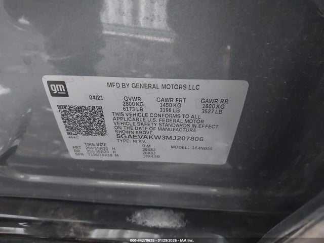 5GAEVAKW3MJ207806 Buick Enclave Awd Essence