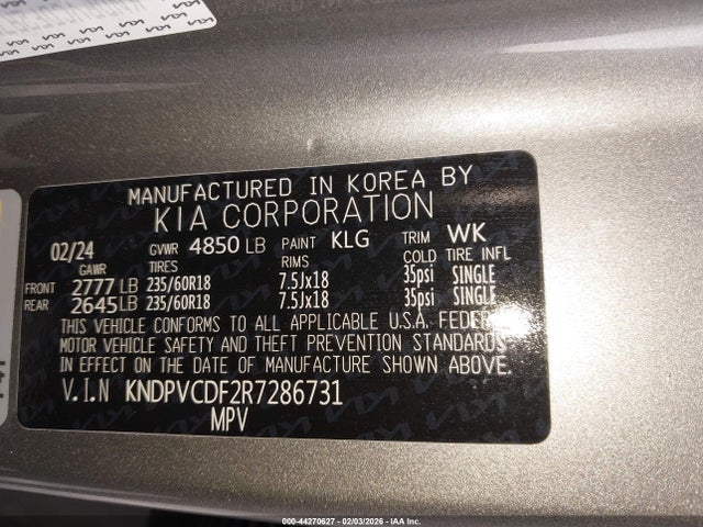 Продаж на аукціоні авто 2024 Kia Sportage Ex, vin: KNDPVCDF2R7286731, номер лоту: 44270627