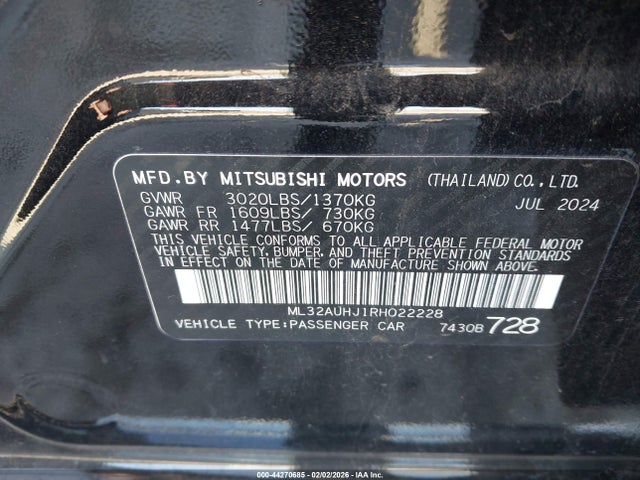 2024 MITSUBISHI MIRAGE ML32AUHJ1RH022228 Photo 8