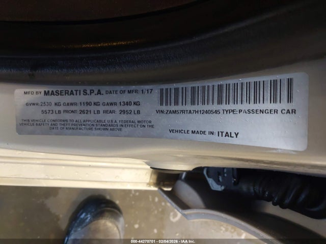 2017 MASERATI GHIBLI ZAM57RTA7H1240545 Photo 8