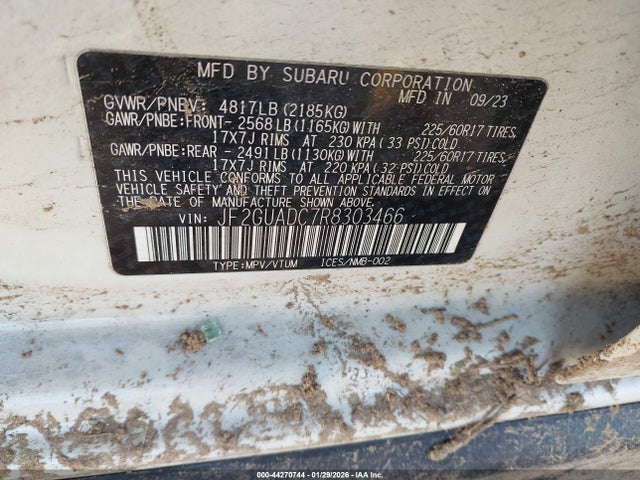 Aukcja sprzedaży 2024 Subaru Crosstrek Premium, vin: JF2GUADC7R8303466, numer aukcji: 44270744