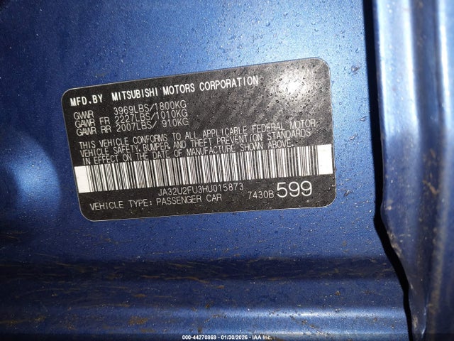 2017 MITSUBISHI LANCER JA32U2FU3HU015873 Photo 8