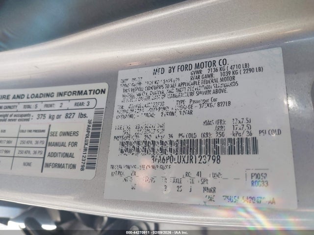 Ford Fusion Hybrid Se 2018 3FA6P0LUXJR123798 Image 9