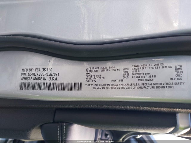 2024 JEEP GRAND CHEROKEE L 1C4RJKBG5R8567071 Photo 8