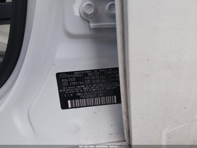 44271045 :رقم المزاد ، KMHL54JJ2TA138310 vin ، 2026 Hyundai Sonata Hybrid Limited مزاد بيع