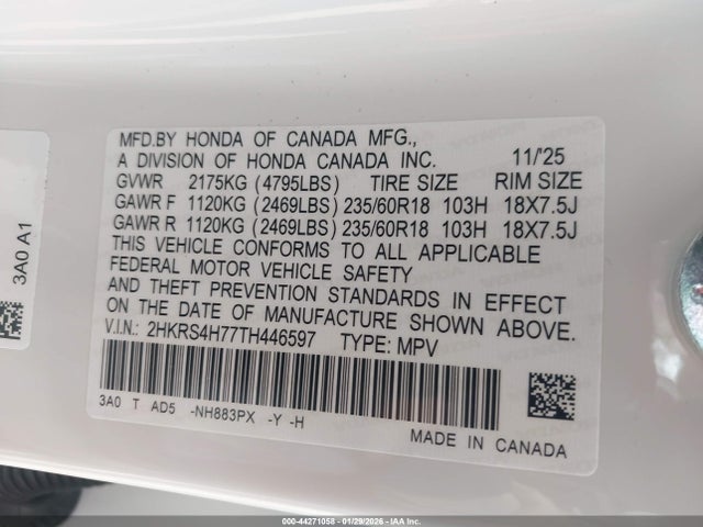 Honda Cr-v Ex-l Awd 2026 2HKRS4H77TH446597 Image 9