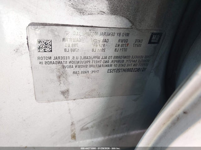 1G1BC5SM9H7257523 Chevrolet Cruze Ls Auto