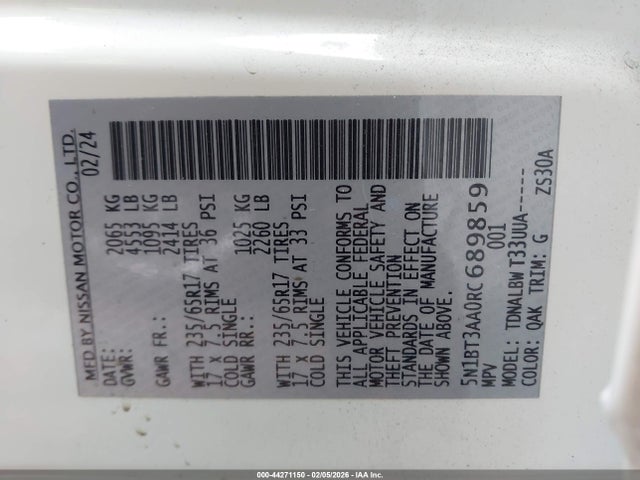 Продаж на аукціоні авто 2024 Nissan Rogue S Fwd, vin: 5N1BT3AA0RC689859, номер лоту: 44271150