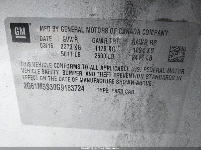 2016 CADILLAC XTS 2G61M5S30G9183724 Photo 8