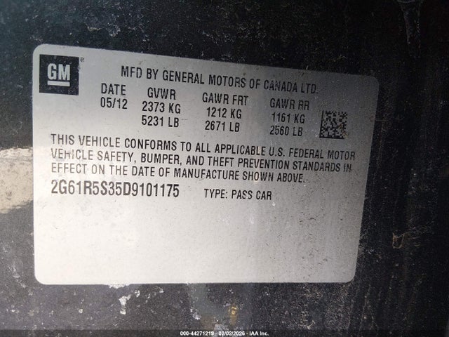 2013 CADILLAC XTS 2G61R5S35D9101175 Photo 8