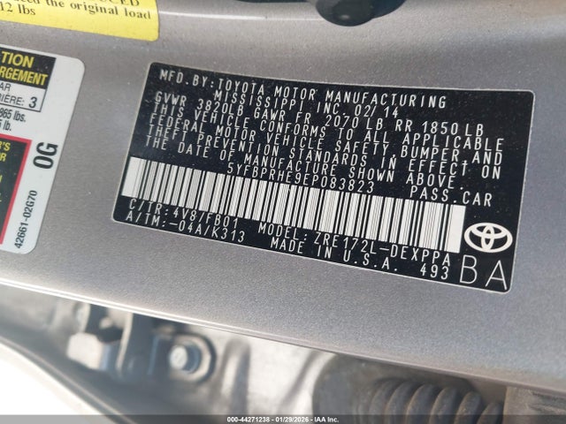 Toyota Corolla Le Eco Plus 2014 5YFBPRHE9EP083823 Image 9