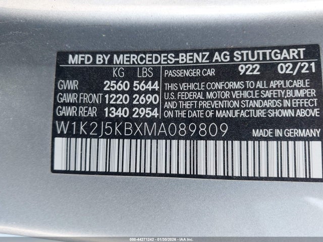 2021 MERCEDES-BENZ CLS 450 W1K2J5KBXMA089809 Photo 8