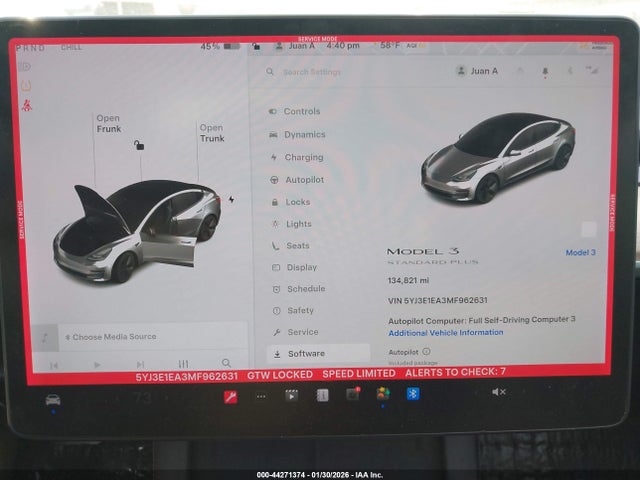 Aukcja sprzedaży 2021 Tesla Model 3 Standard Range Plus Rear-wheel Drive, vin: 5YJ3E1EA3MF962631, numer aukcji: 44271374