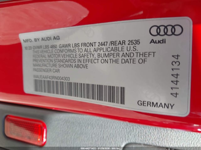 2024 AUDI A4 WAUEAAF43RN004303 Photo 8