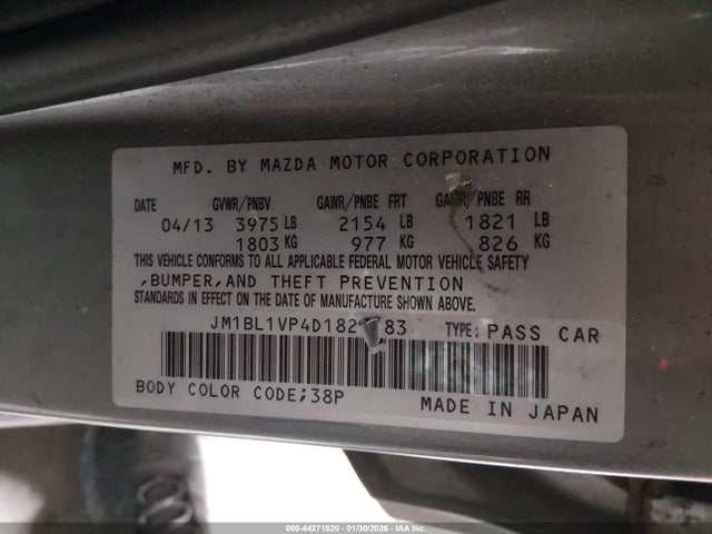 Продажа на аукционе авто 2013 Mazda Mazda3 I Touring, vin: JM1BL1VP4D1820383, номер лота: 44271520
