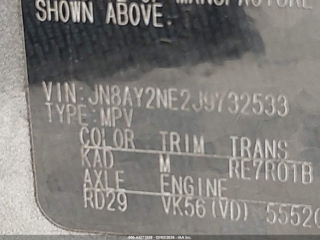 JN8AY2NE2J9732533 Nissan Armada Platinum