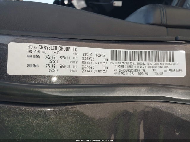 1C4RDHDG2EC353704 Dodge DURANGO LIMITED