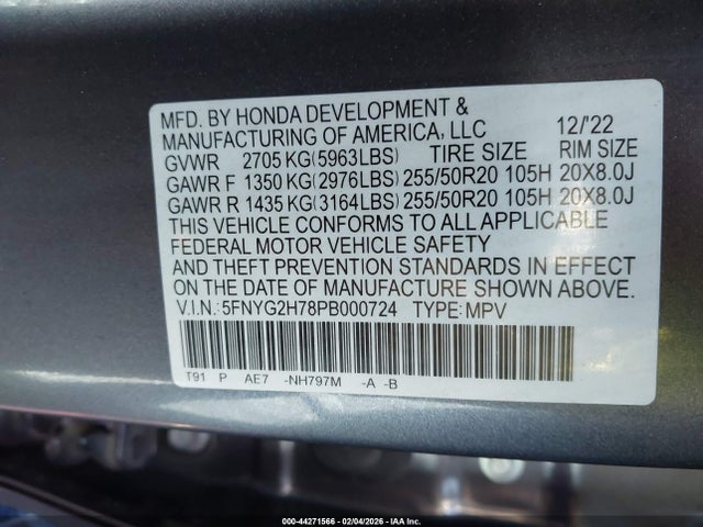 2023 HONDA PILOT 5FNYG2H78PB000724 Photo 8