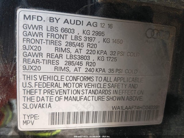 2017 AUDI Q7 WA1LAAF74HD040391 Photo 8