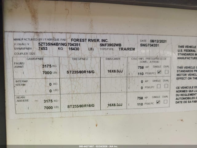 5ZT3SN4B1NG704351 Forest River Prime Time