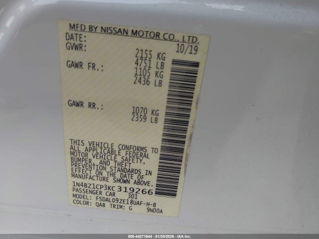 2019 NISSAN LEAF 1N4BZ1CP3KC319266 Photo 8