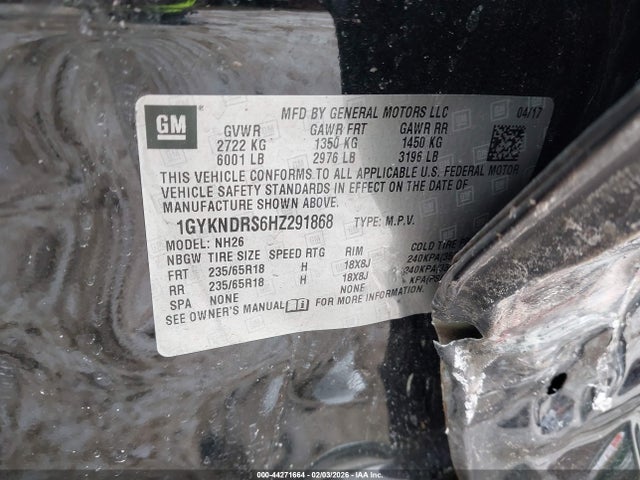 Продаж на аукціоні авто 2017 Cadillac Xt5 Luxury, vin: 1GYKNDRS6HZ291868, номер лоту: 44271664