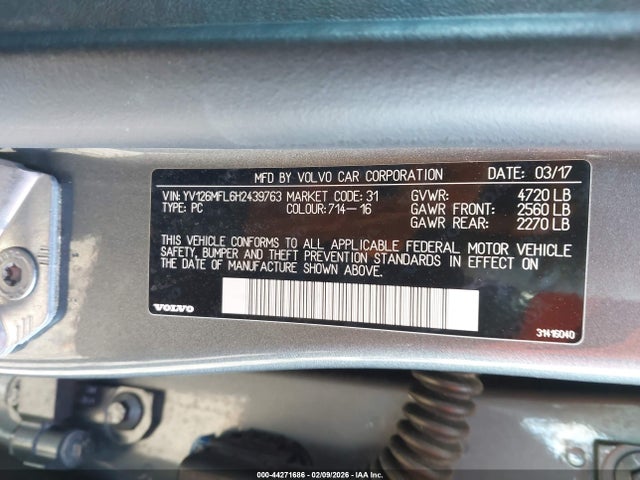 2017 VOLVO S60 YV126MFL6H2439763 Photo 8