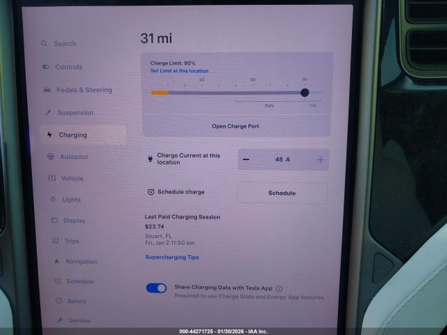 5YJXCAE27MF324513 Tesla MODEL X